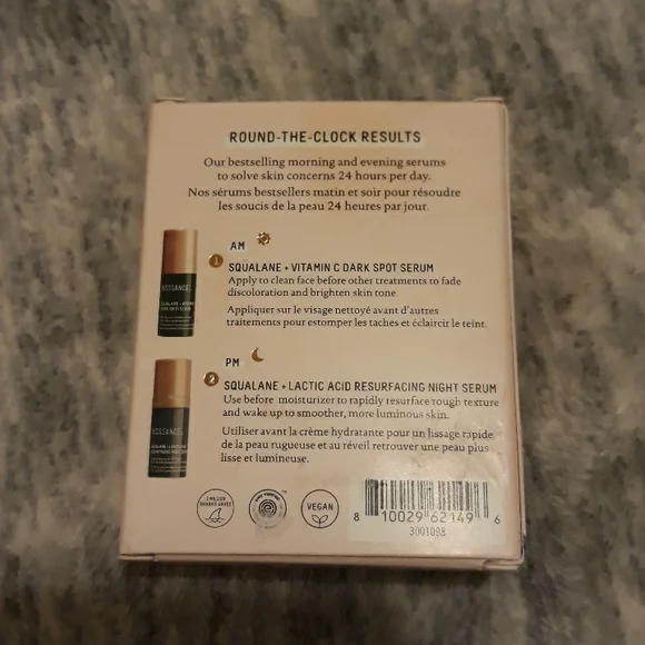 Biossance Vitamin C Serum Lactic Acid Resurfacing Night Serum Duo Travel Size - Picture 6 of 9